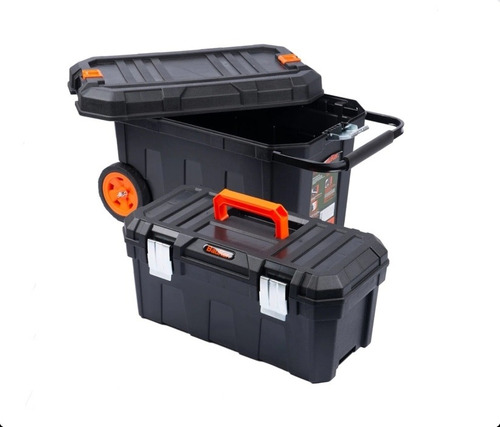 Conjunto de caixas de ferramentas 2 em 1 Bauker de 20 + 23 polegadas - preto