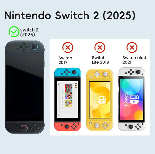 Kit Accesorios Para Switch 2 Transparente Case+ 2mica