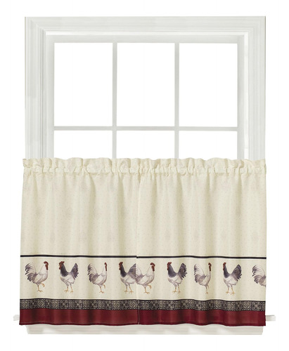 Skl Home Par Cortinas Estilo País Francés, Multicolor, 56 X