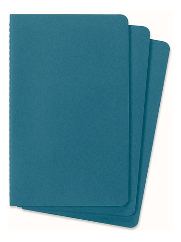 Set 3 Libretas Azules Cahier Grande Hoja Rayada Pasta Suave