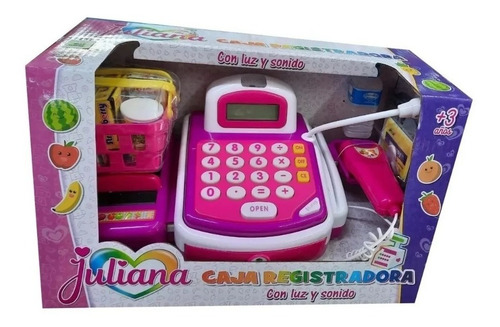 Caja Registradora Juliana Con Accesorios Y Micrófono 029 Color Rosa