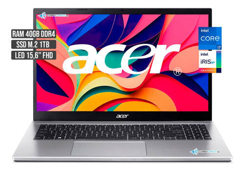 Portatil Acer Intel Core I7-1255u Disco Ssd 1tb Ram 40gb