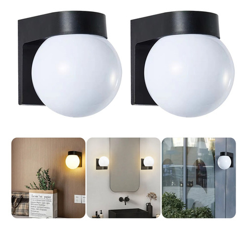 Lampara De Pared Exterior/interior Arbotante Tipo Globo 2pcs