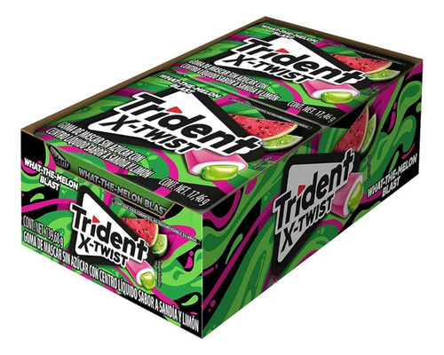 Chicle Trident X-twist Sandia Y Limon 8pz De 17.46g