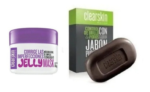 Jelly Mask + Jabon Negro Carbon Activado Clearskin Avon