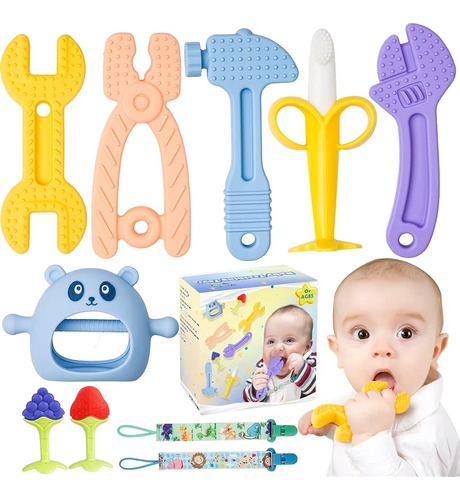 8 Pc Baby Teething Toys, Bocadilers Set Para 0-6, 3-6 Meses 