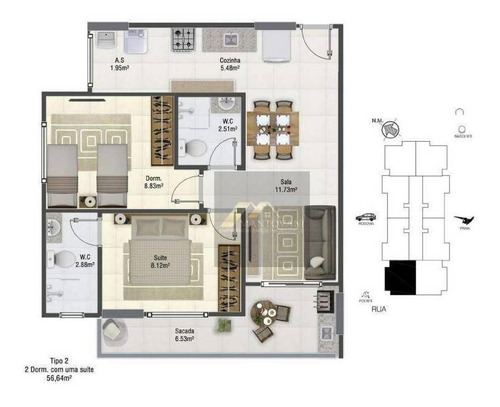 Imagem 12 de 20 de Apartamento Com 2 Dormitórios , Incluso No Programa Minha Casa, Minha Vida, Escritura Grátis,- Guilhermina - Praia Grande/sp. - Ap1468
