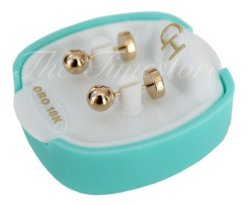 Aros Abridores Bebe Oro 18kts Bolita 4mm Ch-104t Tic Sellado