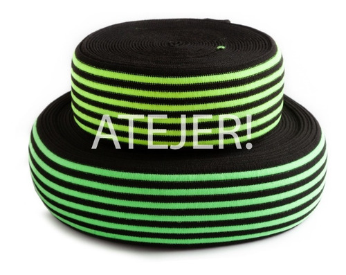 Imagen 4 de 5 de Elástico Rayado Fluo Fb I21 De 75mm X 10 Mts Ideal Cotillón