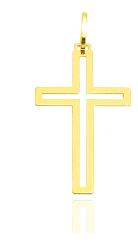 Corrente Cordão Baiano Com Pingente Cruz Ouro 18k 50cm