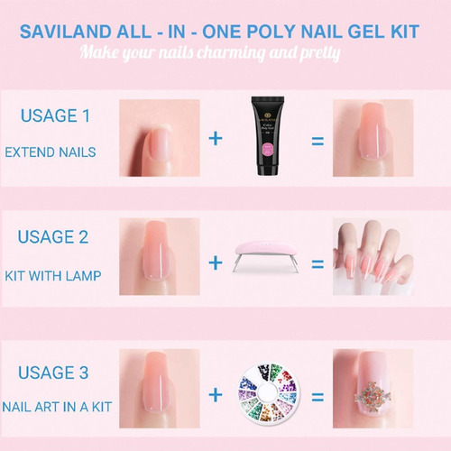 Saviland Kit De Gel De Uñas De Polietileno Con Secador De Uñ