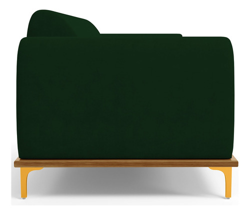 Sofá 03 Lugares Sala Kiev 230cm Veludo Verde Musgo C303 Cor Verde-musgo Desenho Do Tecido Liso
