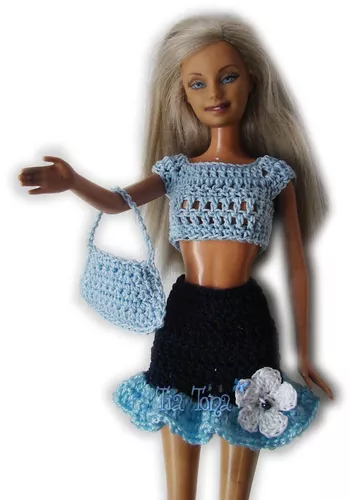 Nuevo Pack Ropa Barbie Tejidos Crochet Accesorios Conjuntos