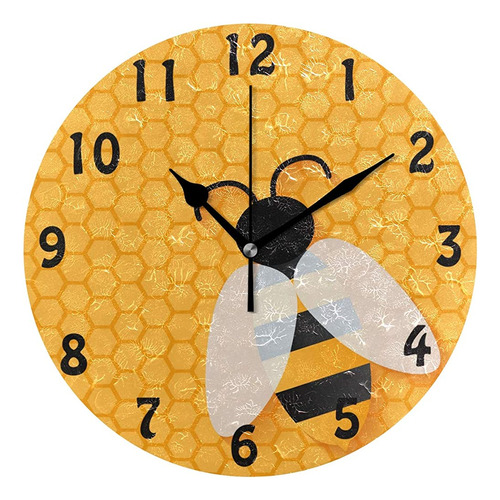 ~? Reloj De Pared Lindo Patrón Geométrico De Abeja Animal, R