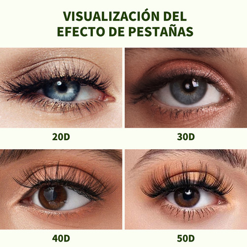 640 Racimos Kit De Pestañas Postizas Reutilizables 8-16mm