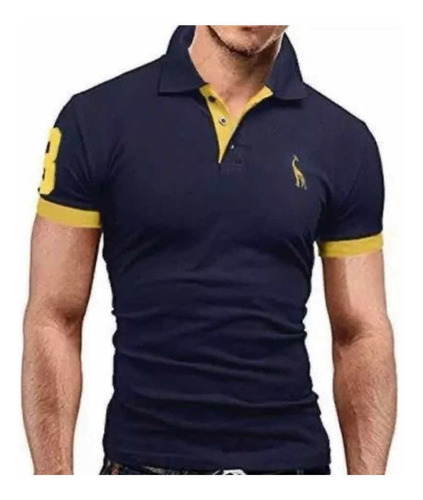 Playera Tipo Polo Moda Slim Fit Strech Fresca Casual Jir Am7