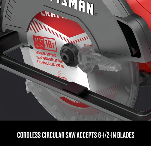 Sierra Circular Inalámbrica Craftsman V20 De 6-1 / 2