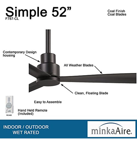 Minka-aire F787-cl Ventilador De Techo Simple De 52 Pulgadas