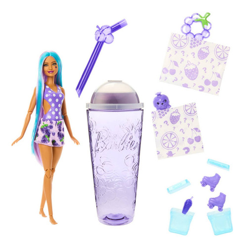 Muñeca Barbie Pop Reveal Uva Fruit Series Hnw44