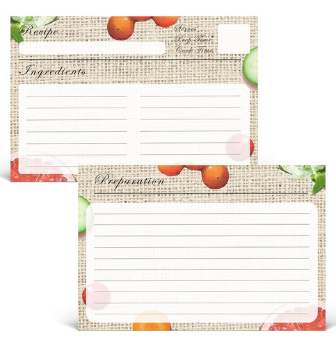 Tarjetas De Recetas De 4 X 6 Pulgadas, Tarjetas De Recetas D