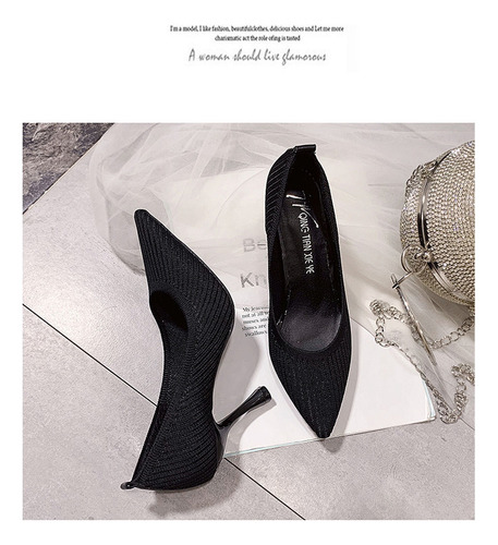 Zapatos De Tacón Alto Con Punta Estrecha Para Mujer, Calzado