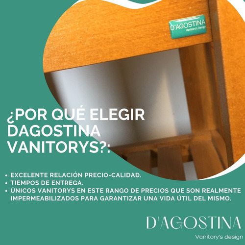Imagen 3 de 9 de Vanitory Apoyo Madera Maciza Estilo Campo Rustico Puerta 60