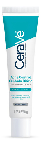 Gel Antiacne Acne Control Cuidado Diário 40ml Cerave Momento de aplicação Dia/Noite Tipo de pele Todo tipo de pele
