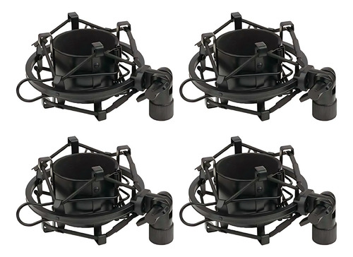 Kit 04 Shock Mount Aranha De Metal P/ Microfones At 2020 Akg Cor Preto