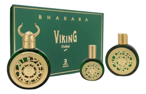 Set De 3pz Perfume Bharara Viking Dubai Edp 100ml,30ml,180ml