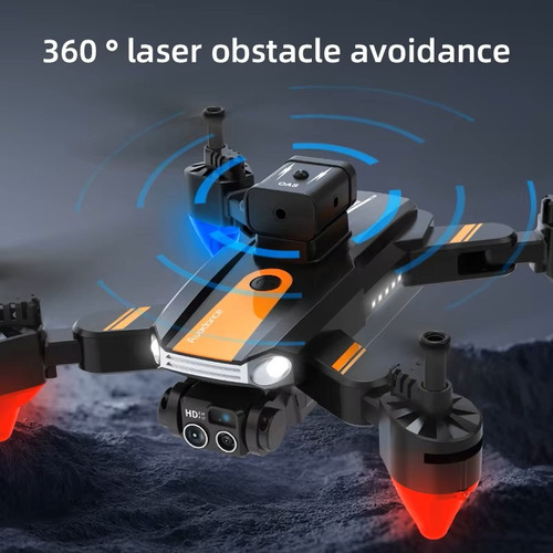 Dron S13 Plegable Y Recargable Con Cámara Hd 2.4ghz Control Negro/naranja