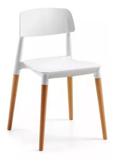 Silla de comedor Baires4 Milán, estructura color blanco, 6 unidades