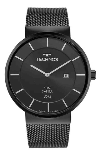 Relógio Masculino Technos Slim Preto Gm15ap/1p