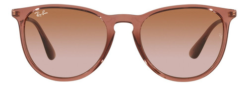 Gafas de sol Ray-Ban para hombre y mujer, marco marrón, varilla marrón, lente marrón claro, diseño Phantos