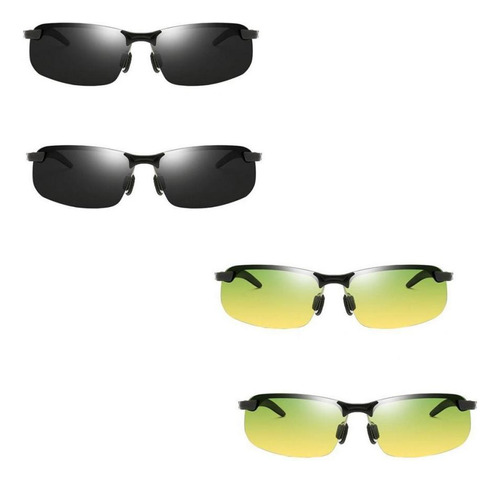 4x Gafas De Terre Polarizadas Hombres Que Gafas Uv400 Negro