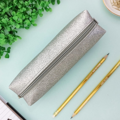 Bolsinha Para Escola Com Glitter Escola Prata