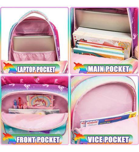 Meetbelify Mochila Con Ruedas Unicornio Para Niñas Mochilas
