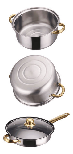 Juego Ollas Inoxidable Cocina Set 12 Piezas Antiadherente