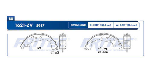 Balata Freno Tambor Fritec Para Toyota Yaris 1.3l 2004-2005