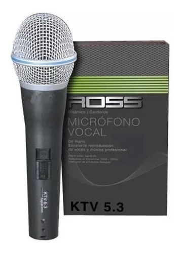 Microfono Ross Ktv 5.3 Con Switch Y Canon / Canon De 3 Mts