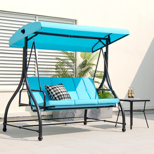 Silla Columpio De 3 Plazas Para Jardin Gpl Turquesa