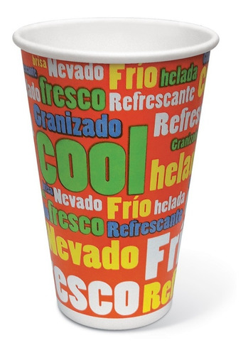 Vasos Descartables Impreso 300 Cc En Papel Eco 100 Unidades