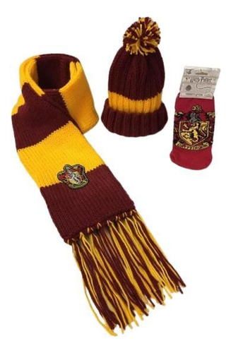 Combo Harry Potter Bufanda Gorro Y Soquetes 4 Casas