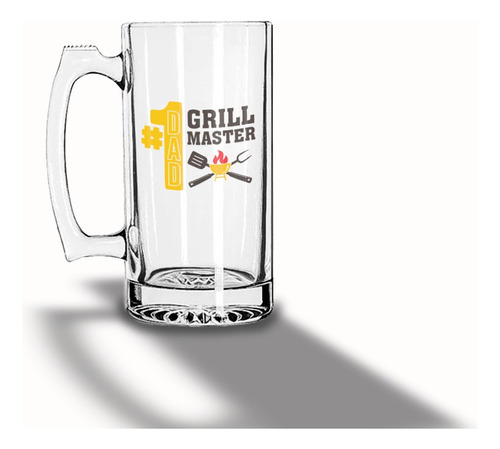 Tarro Cervecero  Grillmaster  De Cristal Transparente 16oz