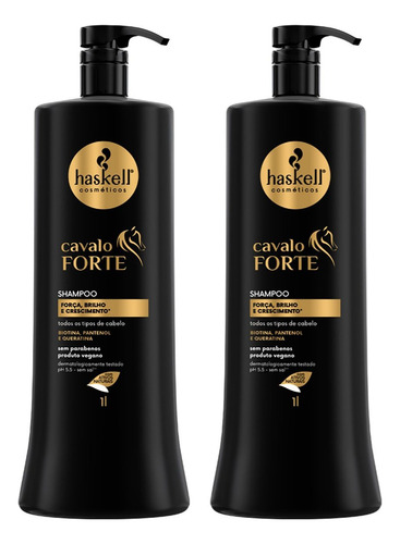 Kit Shampoo Haskell Cavalo Forte Pantenol 1 Litro - 02un