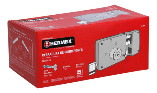 Chapa Para Puerta Principal Cerradura Der Llave Tetra Hermex