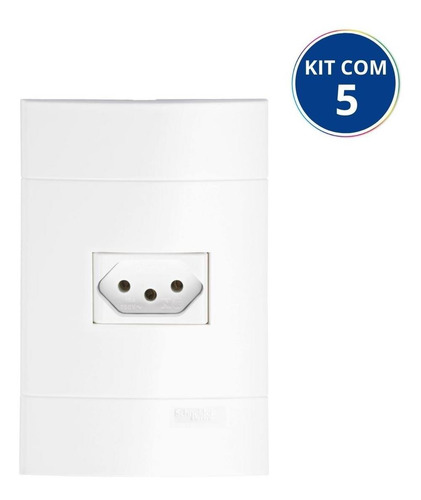 Kit 5 Conjunto Tomada 2p+t 20a 250v Pl/br Lunare