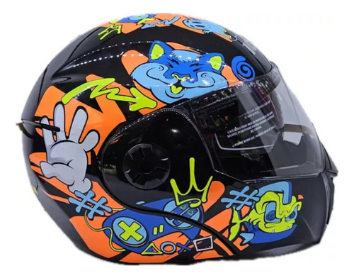 Casco Moto Niño Niña Ich Toy Naranja - Gkmotos.uy