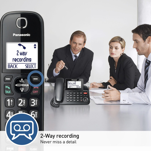 Telefone Panasonic Kx-tgf852b Com Fio/sem Fio Com Bloco De C