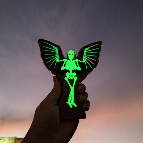 Figura Esqueleto Angel De Los Simpson Brilla En La Oscurodad