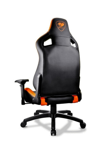 Imagen 4 de 4 de Silla de escritorio Cougar Armor S gamer ergonómica negra y naranja con tapizado de cuero sintético